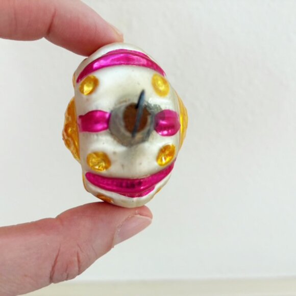 Vintage Cherub Angel Face Glass Figural Embossed Christmas Ornament Germany? - Picture 7 of 8